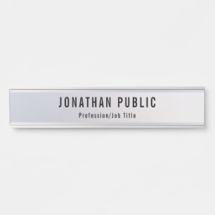Porte-nom Pour Porte Élégant Argent moderne Modèle professionnel long