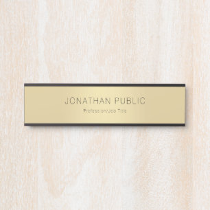 Porte-nom Pour Porte Elégant design or look glamour Modèle tendance