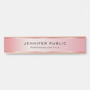 Porte-nom Pour Porte Élégant Personnalisé Moderne Simple Modèle Rose Or