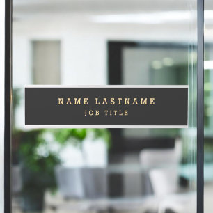 Porte-nom Pour Porte Élégant professionnel Black Gold Classy