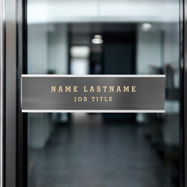 Porte-nom Pour Porte Élégant professionnel Black Gold Classy (Créateur téléchargé)