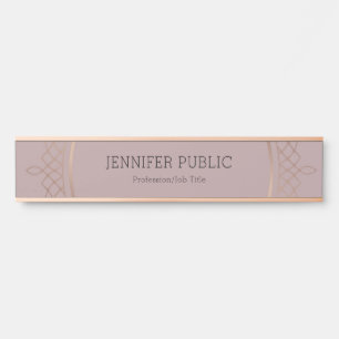 Porte-nom Pour Porte Elégant Rose Or Moderne Simple Modèle Top
