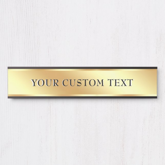 Porte-nom Pour Porte Elegant Template Custom Text Gold Office School (Devant)