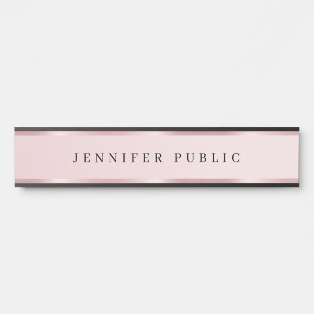 Porte-nom Pour Porte Elegant Template Luxury Rose Gold Glamour Custom (Devant)