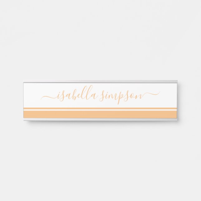 Porte-nom Pour Porte Élégante broche de script professionnel (Devant)