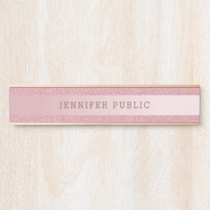Porte-nom Pour Porte Élégante Parties scintillant d'or Rose moderne M