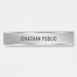 Porte-nom Pour Porte Enseigne de porte argentée texte personnalisé desi