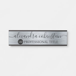 Porte-nom Pour Porte Enseigne de porte de bureau avec logo script Faux 