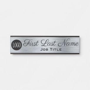 Porte-nom Pour Porte Enseigne de porte de bureau élégante aspect argent