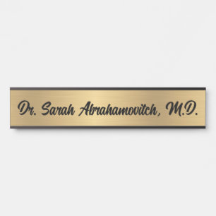Porte-nom Pour Porte Enseigne de porte de cabinet médical Faux Gold Doc