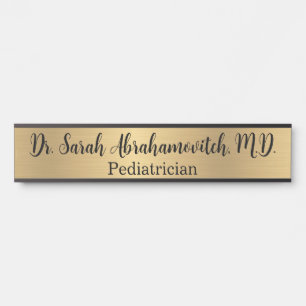 Porte-nom Pour Porte Enseigne de porte de cabinet médical Faux Gold Doc