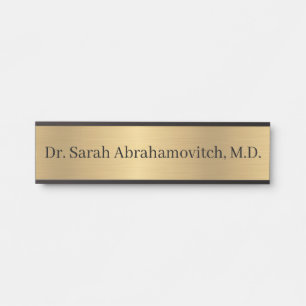 Porte-nom Pour Porte Enseigne de porte de cabinet médical Faux Gold Doc