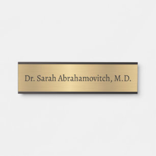Porte-nom Pour Porte Enseigne de porte du cabinet du faux docteur en or