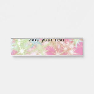 Porte-nom Pour Porte Étoiles scintillantes roses rouges simples ajoutez
