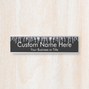 Porte-nom Pour Porte Faux Crystal Rhinestone Bling Beauté Salon Mode