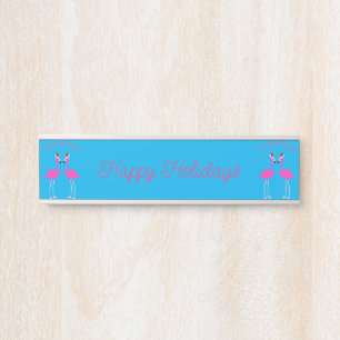Porte-nom Pour Porte Flamants roses Lesbiennes de Noël Flamant rose Bel