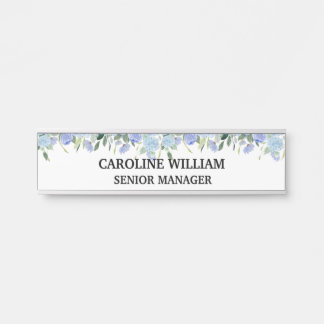 Porte-nom Pour Porte Fleurs bleues Hydrangea Bureau Bureau Bureau Burea