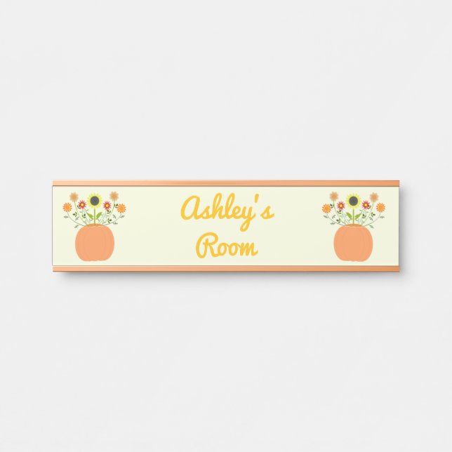 Porte-nom Pour Porte Fleurs d'action de grâces en Citrouille Nom person (Devant)