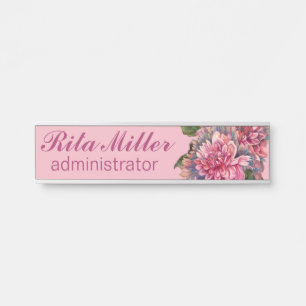 Porte-nom Pour Porte Fleurs Dahlia roses