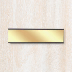 Porte-nom Pour Porte Fond doré pour votre texte Créez le vôtre