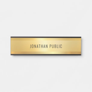 Porte-nom Pour Porte Glamor Moderne Minimaliste Noir Et Or Modèle