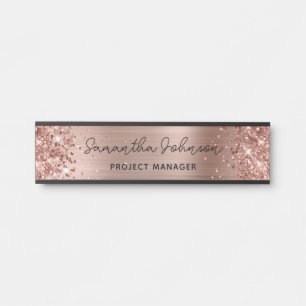 Porte-nom Pour Porte Glitterie Faux Rose Gold Foil