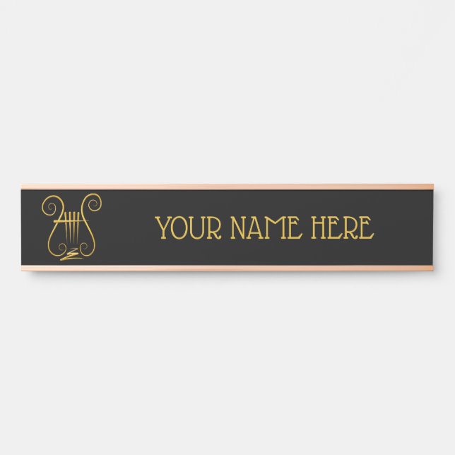 Porte-nom Pour Porte Golden lyre (Devant)