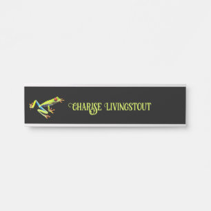 Porte-nom Pour Porte Grenouille peinte aux yeux rouges