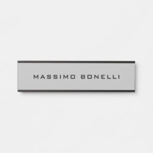 Porte-nom Pour Porte Gris Clair Minimaliste Moderne Lisible