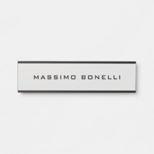 Porte-nom Pour Porte Gris Platine Minimaliste Moderne Lisible