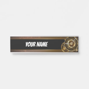 Porte-nom Pour Porte Horloge Steampunk avec des engrenages anciens