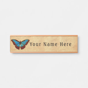 Porte-nom Pour Porte Illustration de papillon vintage