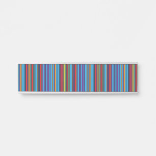 Porte-nom Pour Porte Jolies rayures bleu violet