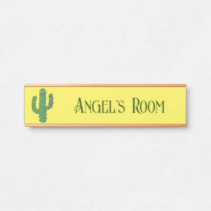 Porte-nom Pour Porte Jour des morts Happy Cactus Personnalisé