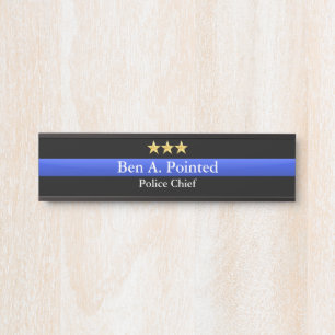 Porte-nom Pour Porte Ligne Bleue Mince - Panneau de Porte du Classement