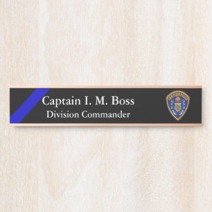 Porte-nom Pour Porte Ligne Bleue Mince - Patch Agence