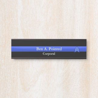 Porte-nom Pour Porte Ligne Bleue Mince - Sgt Stripes Classement Porte S
