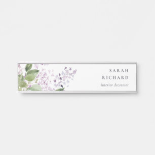 Porte-nom Pour Porte Lilac Cottage Jardin Aquarelle Bunch Floral