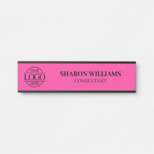 Porte-nom Pour Porte Logo de société personnalisé Rose Clair Profession