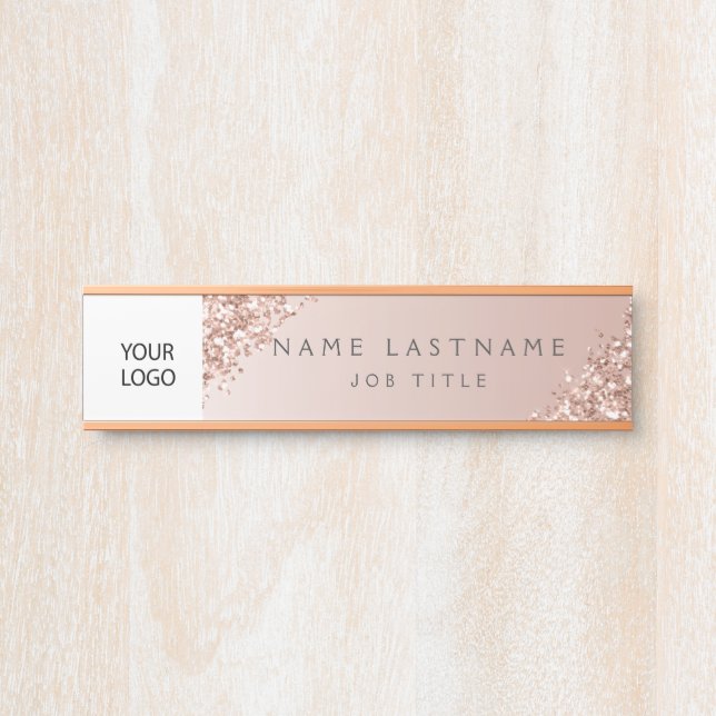 Porte-nom Pour Porte Logo Executive Rose Gold Professional (Devant)