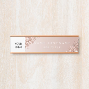 Porte-nom Pour Porte Logo Executive Rose Gold Professionnel personnalis