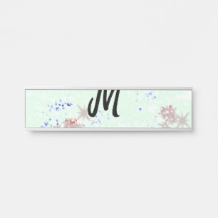 Porte-nom Pour Porte logo monogramme minimaliste simple personnalisé po