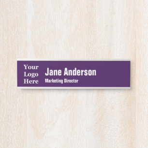 Porte-nom Pour Porte Logo Nom Fonction Business Violet Foncé