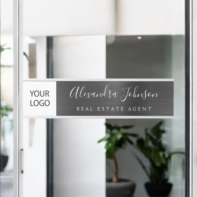 Porte-nom Pour Porte Logo Personnalisé Executive Black Professional (Créateur téléchargé)