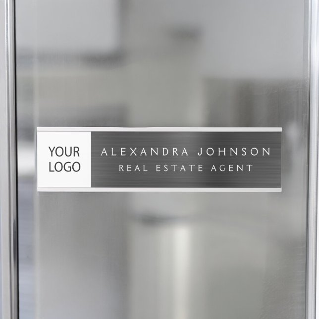 Porte-nom Pour Porte Logo Personnalisé Executive Black Professional (Créateur téléchargé)