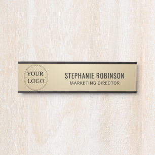 Porte-nom Pour Porte Logo personnalisé Executive Gold Business Professi