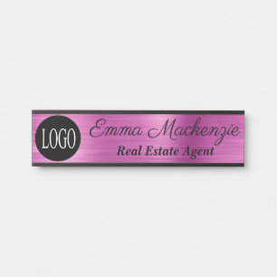 Porte-nom Pour Porte Logo personnalisé violet - Symbole professionnel d
