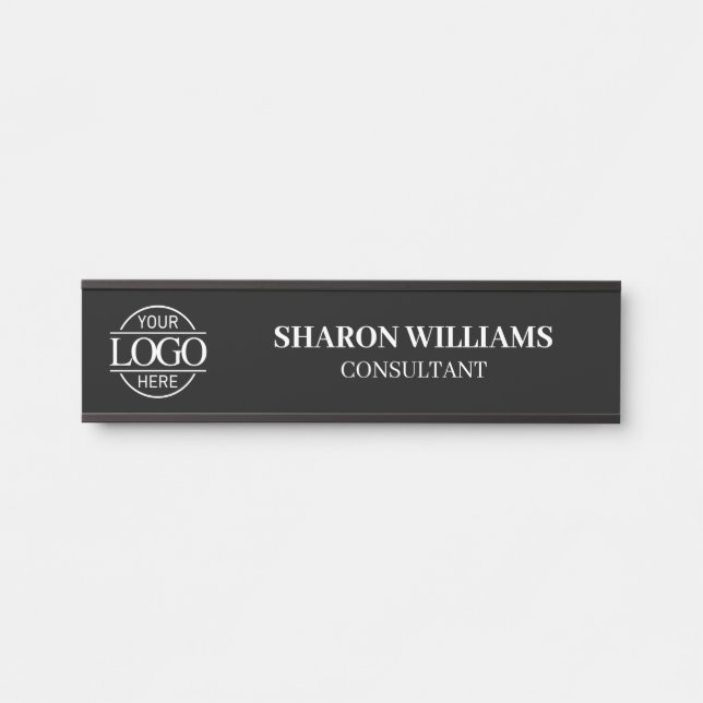 Porte-nom Pour Porte Logo professionnel interchangeable personnalisé (Devant)