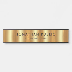 Porte-nom Pour Porte Luxe moderne Elegant Glam Noir Et Or Modèle