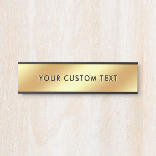 Porte-nom Pour Porte Luxueux Glamour Noir Et Or Votre Texte Personnalis